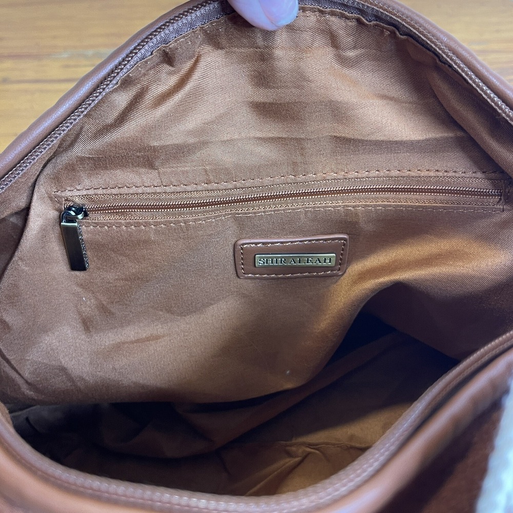 Shiraleah Purse Handbag Decorative Strap Caramel Brown Zip Closure Boho‎ - Picture 13 of 16